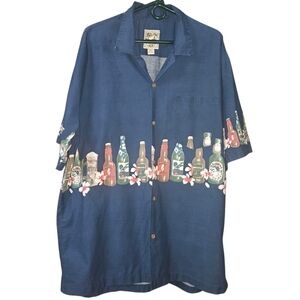Steve & Barrys XXL Hawaiian Shirt Beer Drinking Bar Kitsch Retro Vintage 90s Y2K